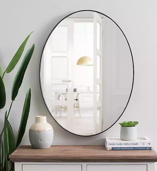 Mirror Placement Ideas for Your Living Room-oval-mirror