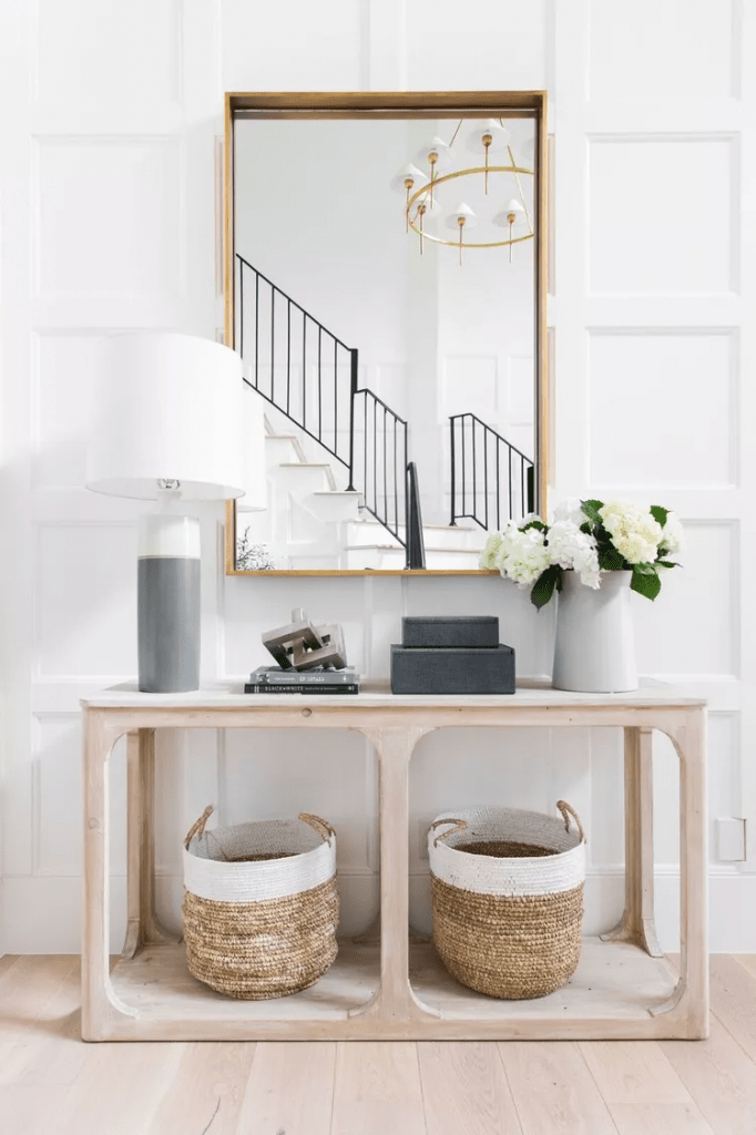 15-Best-Ideas-to-Elevate-Your-Entryway-console-table-with-squre-mirror
