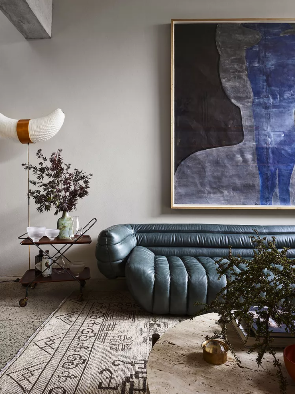 mid-century-modern-blue-sofa-living-room