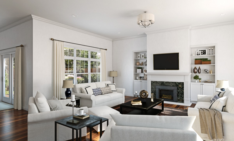 living-room-with-sherwin-williams-pure-white-sw-7005-wall-color